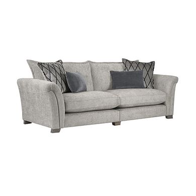 Ashby 4 Seater High Back Sofa in Silver fabric