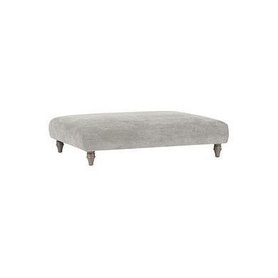 Ashby Footstool in Silver fabric