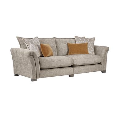 Ashby 4 Seater High Back Sofa in Stone fabric