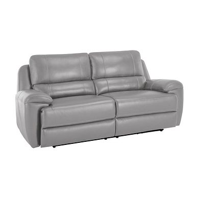 Austin 3 Seater Sofa in Light Grey Leather