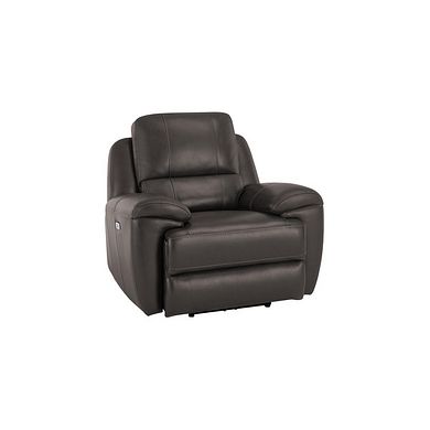 Austin Electric Recliner Armchair with Power Headrest in Dark Grey Leather