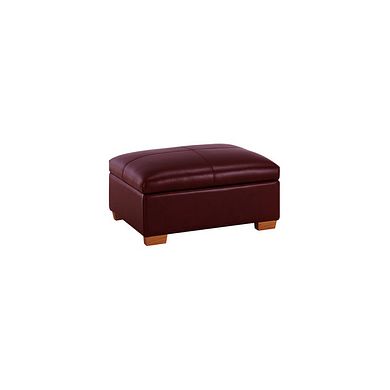 Austin Storage Footstool in Burgundy Leather