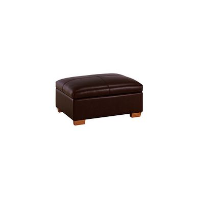 Austin Storage Footstool in Two Tone Brown Leather
