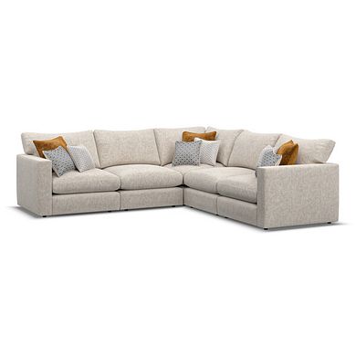 Malvern 5 Seat Modular Corner Sofa in Beige fabric - Group 3