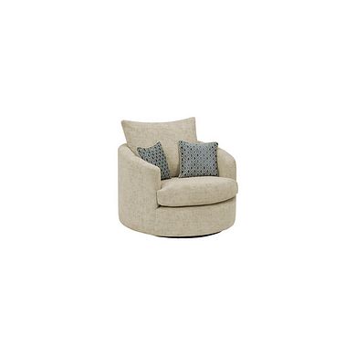 Malvern Swivel Cuddler Chair in Beige fabric