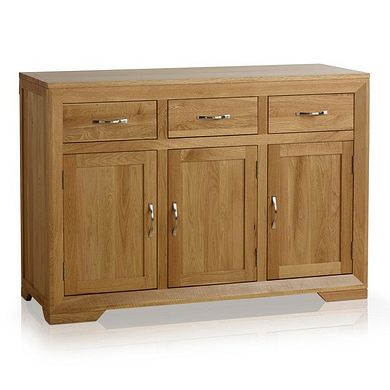 Bevel Natural Solid Oak Large Sideboard
