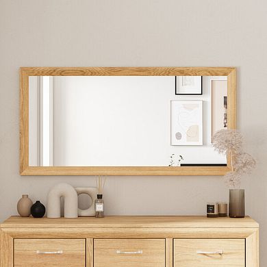 Bevel Natural Solid Oak 1200mm x 600mm Wall Mirror
