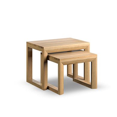 Bevel Natural Solid Oak Nest of Tables