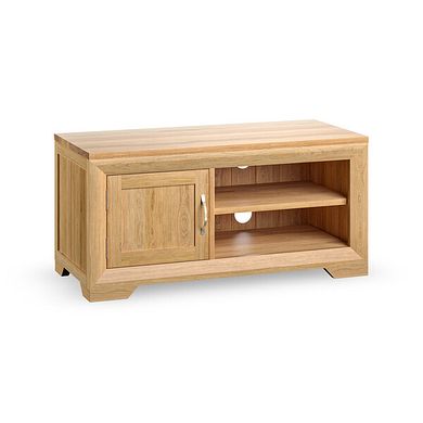 Bevel Natural Solid Oak Small TV Cabinet