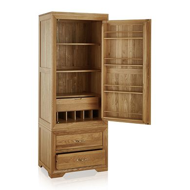 Bevel Natural Solid Oak Slim Larder