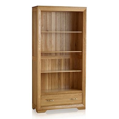 Bevel Natural Solid Oak Tall Bookcase