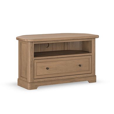 Brennan Antique Finish Solid Oak Corner TV Unit