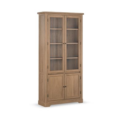 Brennan Antique Finish Solid Oak Glazed Display Cabinet
