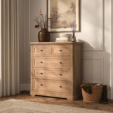 Brennan Natural Solid Oak 2+3 Chest of Drawers