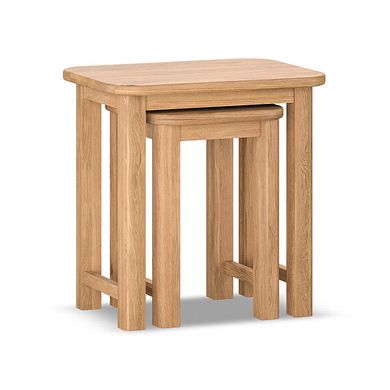 Brennan Natural Solid Oak Nest of 2 Tables