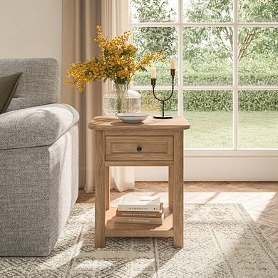 Brennan Natural Solid Oak Side Table
