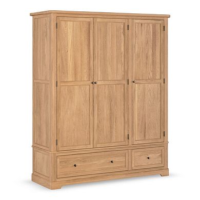 Brennan Natural Solid Oak Triple Wardrobe