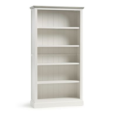Brompton Painted Acacia and Ash Top Tall Bookcase - Solid Hardwood