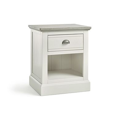 Brompton Painted Acacia and Ash Top 1 Drawer Bedside Table - Solid Hardwood