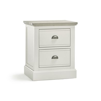 Brompton Painted Acacia and Ash Top 2 Drawer Bedside Table - Solid Hardwood