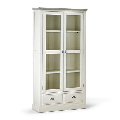 Brompton Painted Acacia and Ash Top Display Cabinet - Solid Hardwood
