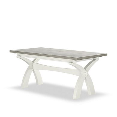 Brompton Painted Acacia and Ash Top Extending Dining Table 180cm - Solid Hardwood