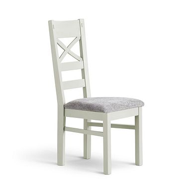 Brompton Painted Acacia Dining Chair with a Brooklyn Quill Grey Crushed Chenille Seat