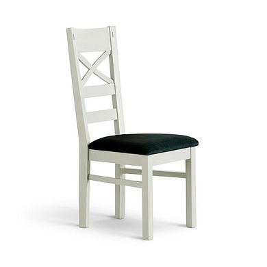 Brompton Painted Acacia Dining Chair with a Heritage Bottle Green Velvet Seat