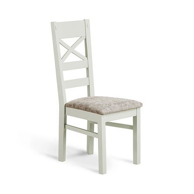 Brompton Painted Acacia Dining Chair with a Plain Truffle Fabric Seat