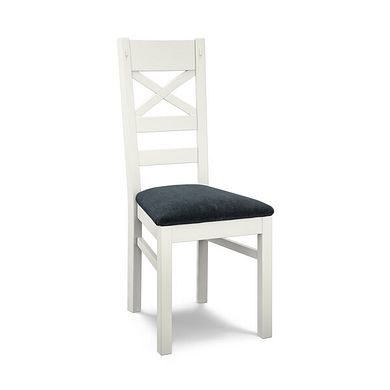 Brompton Painted Acacia Dining Chair with Verona Charcoal Fabric Seat