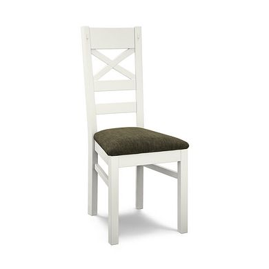 Brompton Painted Acacia Dining Chair with Verona Green Fabric Seat