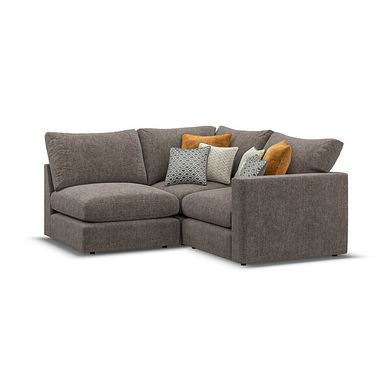 Malvern 3 Seat Right Hand Modular Corner Sofa in Brown fabric - Group 7