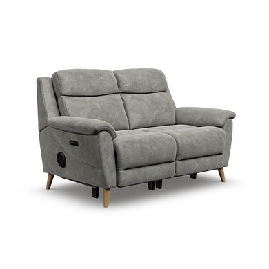 Brunel 2 Seater Recliner Sofa with Speakers in Dexter Stone Fabric