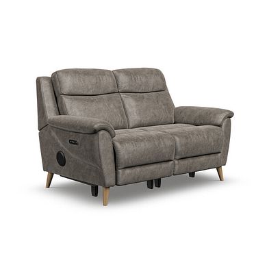 Brunel 2 Seater Recliner Sofa with Speakers in Marble Mink Fabric