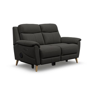 Brunel 2 Seater Recliner Sofa with Speakers in Storm Leather