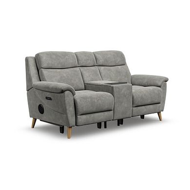 Brunel 2 Seater Recliner Sofa, Smart Screen & Speakers in Dexter Stone Fabric