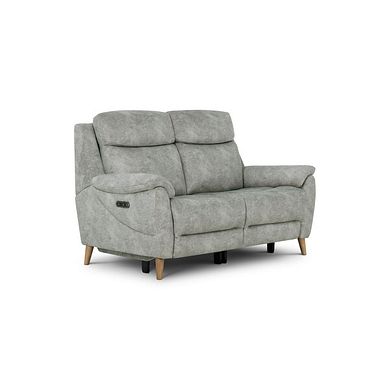 Brunel 2 Seater Electric Recliner Sofa in Marble Silver Fabric