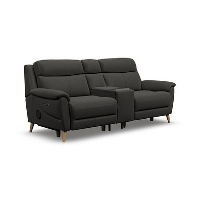Brunel 2.5 Seater Recliner Sofa, Smart Screen & Speakers in Storm Leather