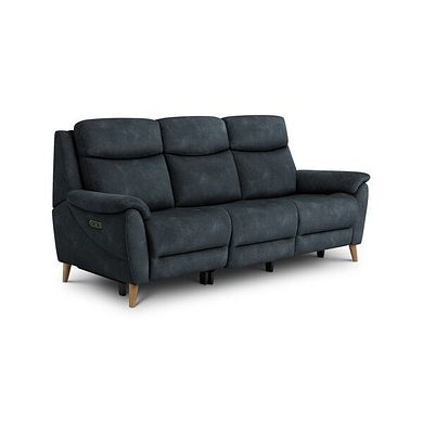 Brunel 3 Seater Recliner Sofa with Adjustable Power Headrest and Lumbar Support in Dexter Shadow Fabric