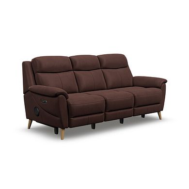Brunel 3 Seater Recliner Sofa with Speakers in Chestnut Leather