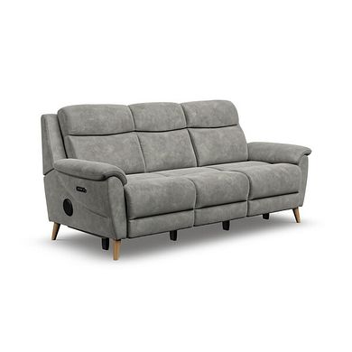Brunel 3 Seater Recliner Sofa with Speakers in Dexter Stone Fabric