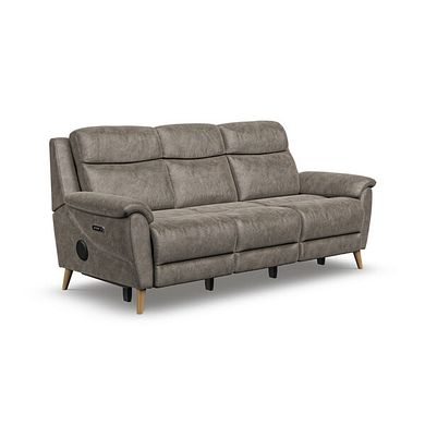 Brunel 3 Seater Recliner Sofa with Speakers in Marble Mink Fabric