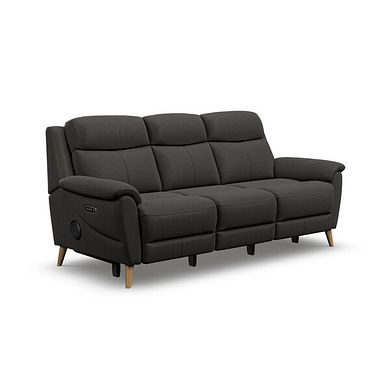 Brunel 3 Seater Recliner Sofa with Speakers in Storm Leather