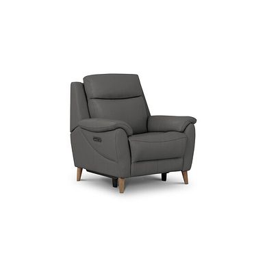 Brunel Recliner Armchair with Adjustable Power Headrest and Lumbar Support in Elephant Grey Leather