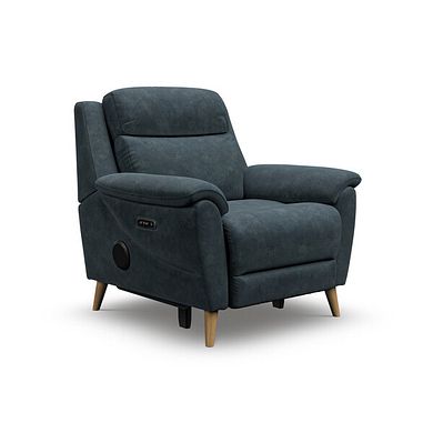 Brunel Electric Recliner Armchair with Speakers in Dexter Shadow Fabric