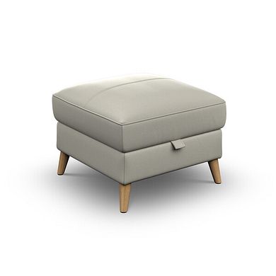 Brunel Storage Footstool in Bone China Leather