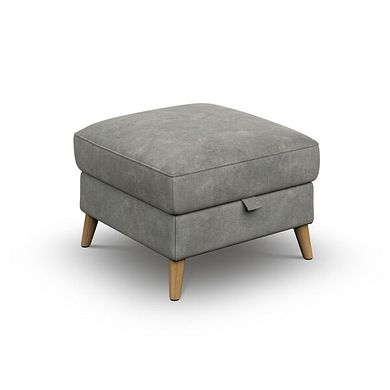 Brunel Storage Footstool in Dexter Stone Fabric