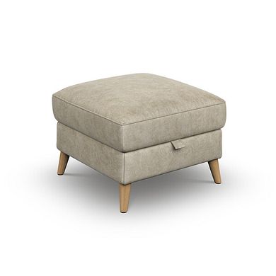 Brunel Storage Footstool in Marble Cream Fabric