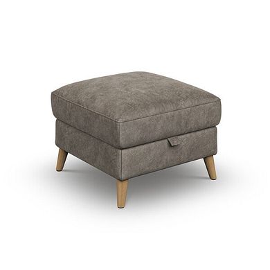 Brunel Storage Footstool in Marble Mink Fabric