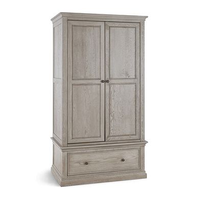 Burleigh Light Grey Double Wardrobe - Solid Hardwood